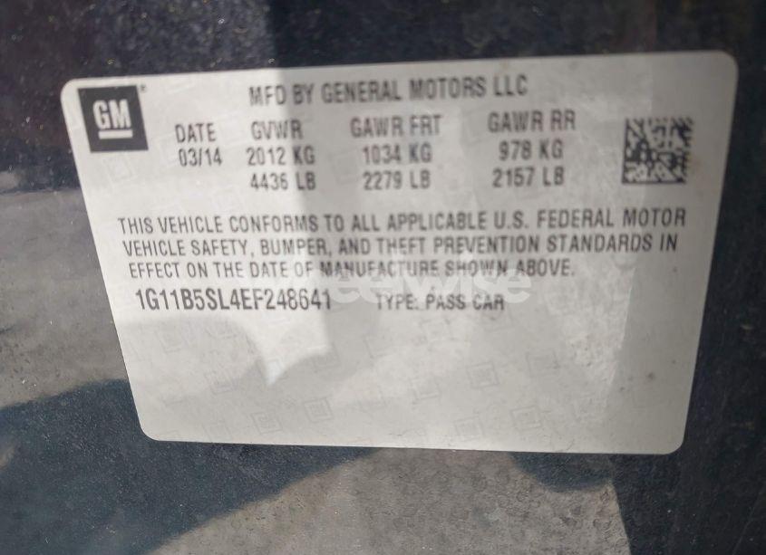 Photo 9 of 2014 Chevrolet Malibu 1LS (VIN 1G11B5SL4EF248641)