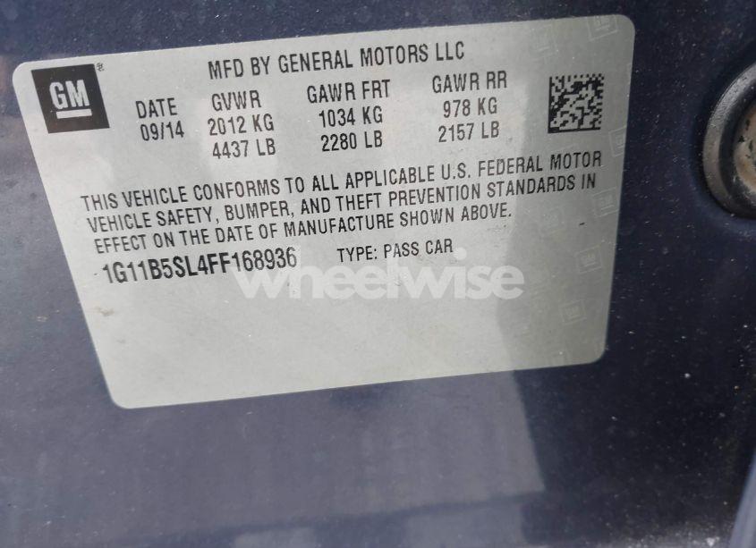 Photo 9 of 2015 Chevrolet Malibu LS (VIN 1G11B5SL4FF168936)