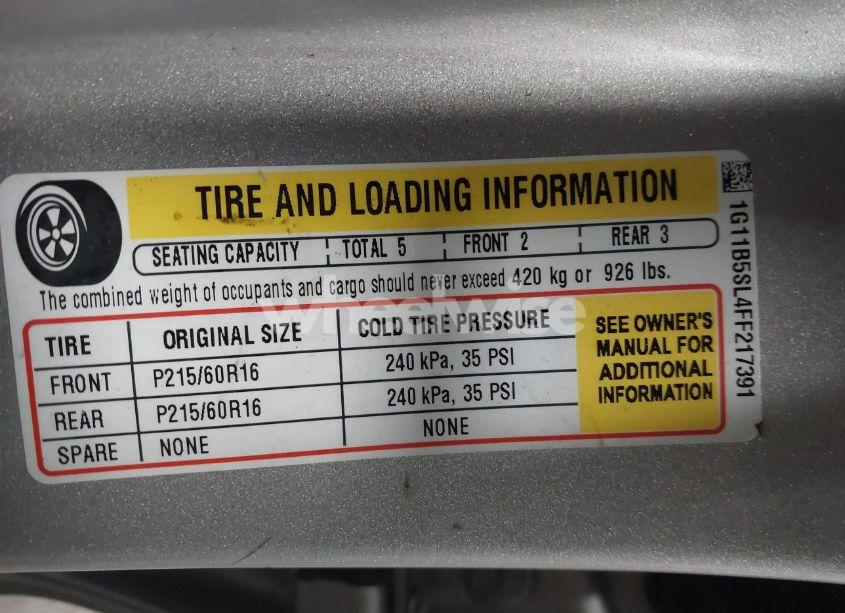 Photo 9 of 2015 Chevrolet Malibu LS (VIN 1G11B5SL4FF217391)