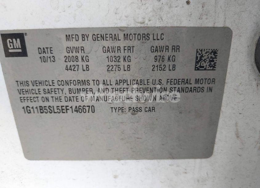 Photo 9 of 2014 Chevrolet Malibu 1LS (VIN 1G11B5SL5EF146670)
