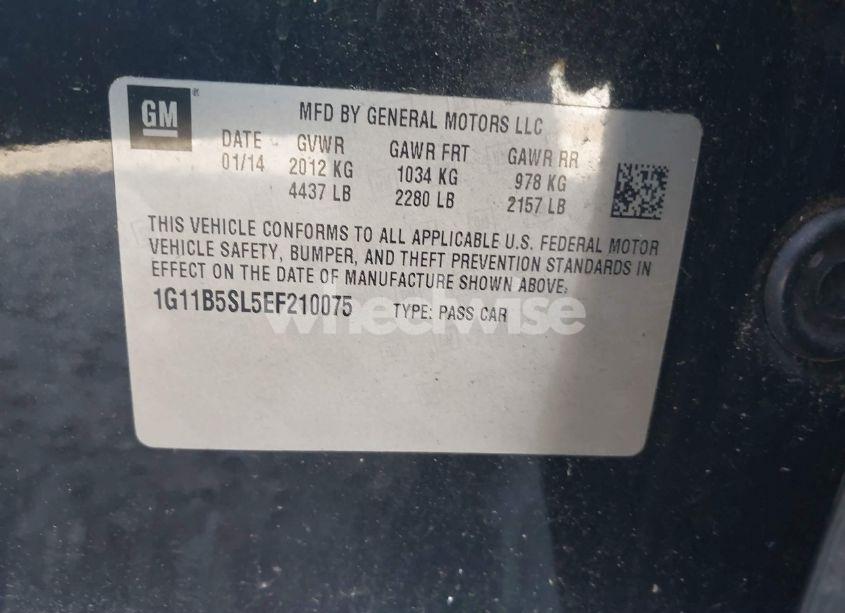 Photo 9 of 2014 Chevrolet Malibu 1LS (VIN 1G11B5SL5EF210075)