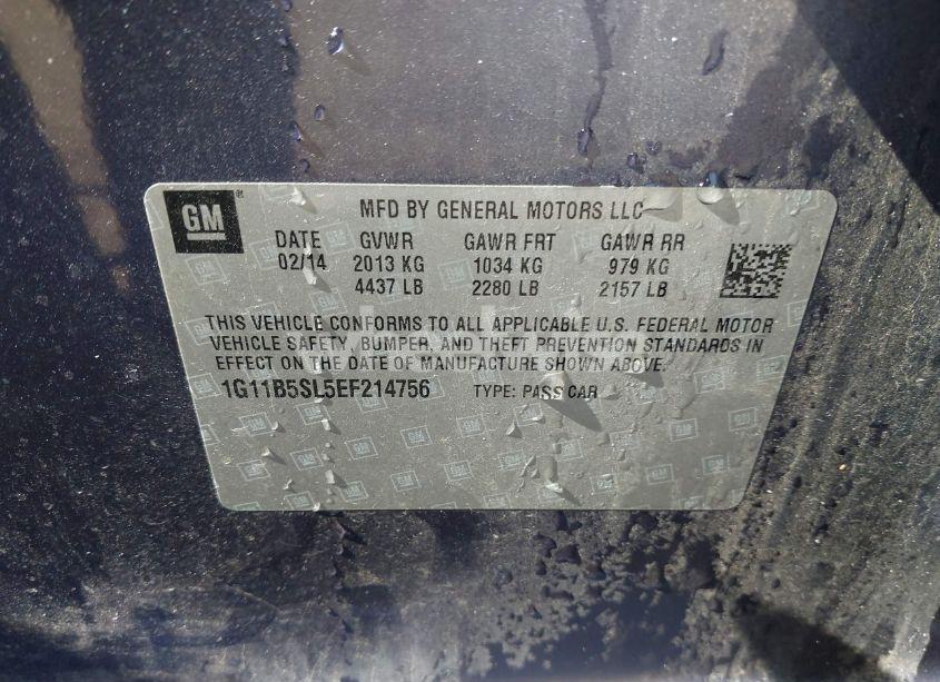 Photo 9 of 2014 Chevrolet Malibu 1LS (VIN 1G11B5SL5EF214756)