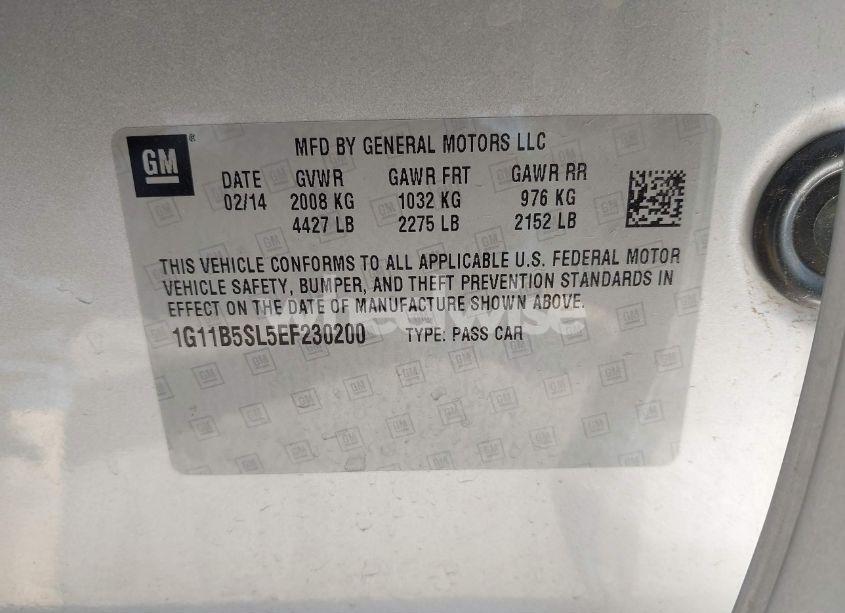 Photo 9 of 2014 Chevrolet Malibu 1LS (VIN 1G11B5SL5EF230200)