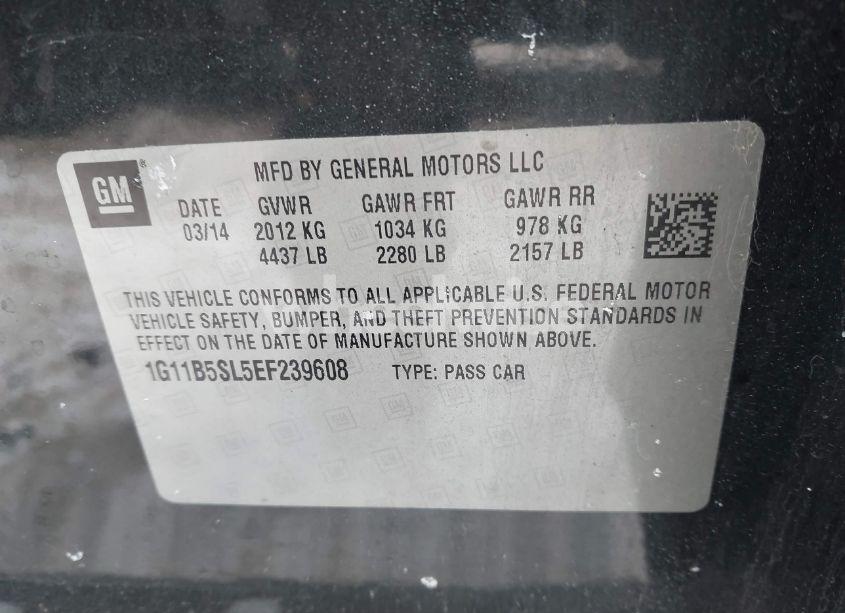 Photo 9 of 2014 Chevrolet Malibu 1LS (VIN 1G11B5SL5EF239608)