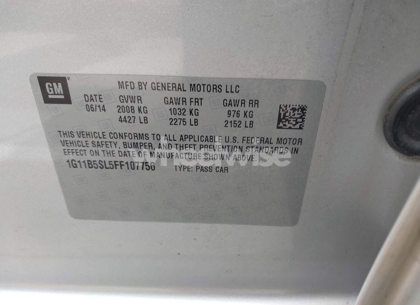 Photo 9 of 2015 Chevrolet Malibu LS (VIN 1G11B5SL5FF107756)