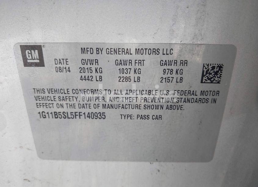 Photo 9 of 2015 Chevrolet Malibu LS (VIN 1G11B5SL5FF140935)