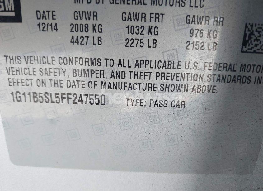 Photo 9 of 2015 Chevrolet Malibu LS (VIN 1G11B5SL5FF247550)