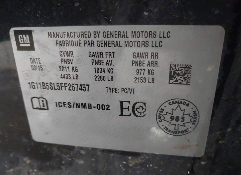 Photo 9 of 2015 Chevrolet Malibu LS (VIN 1G11B5SL5FF267457)