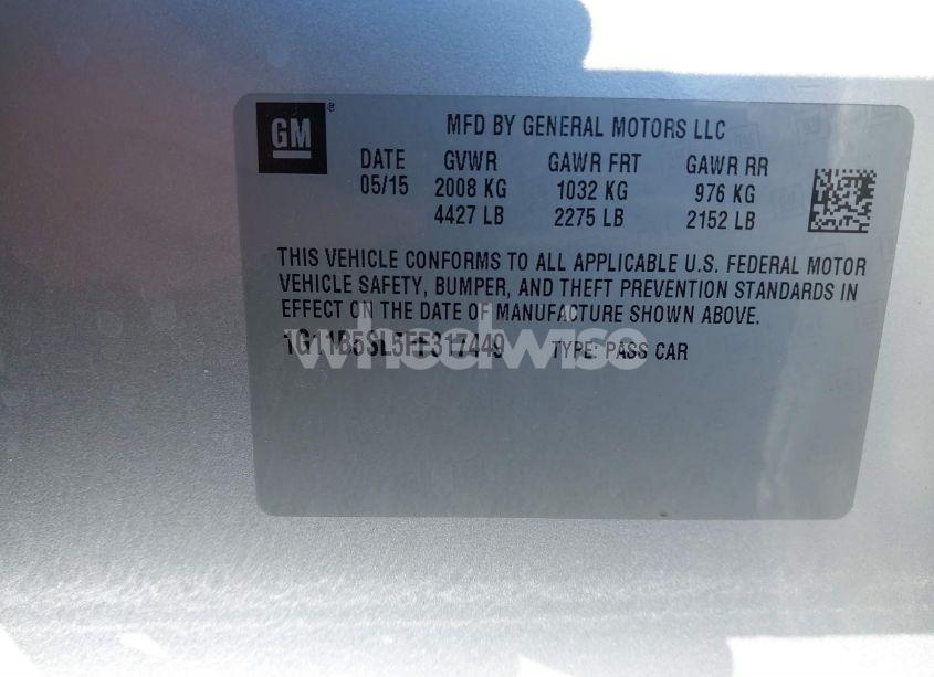 Photo 9 of 2015 Chevrolet Malibu LS (VIN 1G11B5SL5FF317449)