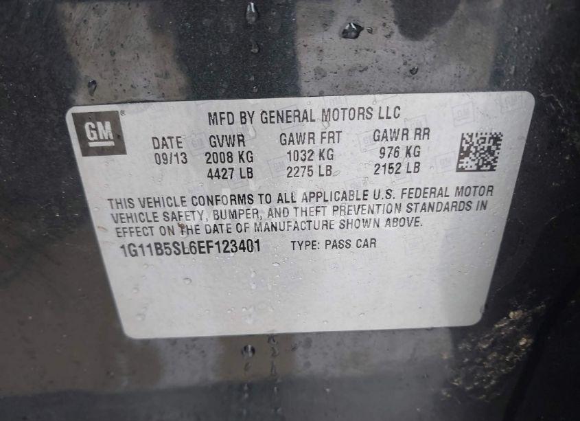 Photo 9 of 2014 Chevrolet Malibu 1LS (VIN 1G11B5SL6EF123401)