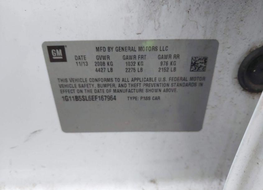 Photo 9 of 2014 Chevrolet Malibu 1LS (VIN 1G11B5SL6EF167964)
