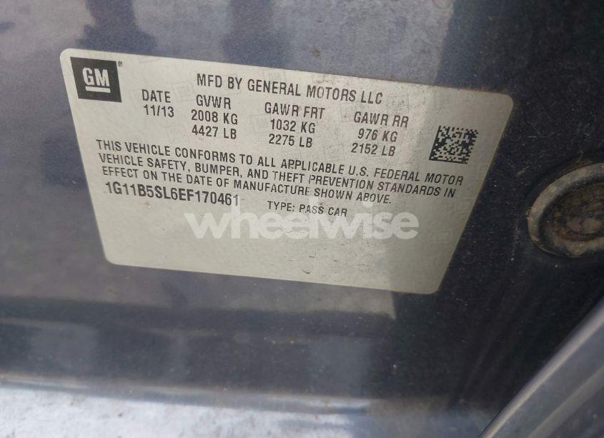 Photo 9 of 2014 Chevrolet Malibu 1LS (VIN 1G11B5SL6EF170461)