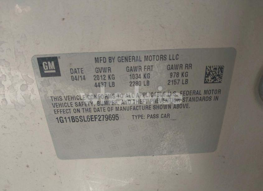Photo 9 of 2014 Chevrolet Malibu 1LS (VIN 1G11B5SL6EF279695)