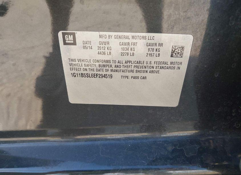 Photo 9 of 2014 Chevrolet Malibu 1LS (VIN 1G11B5SL6EF294519)
