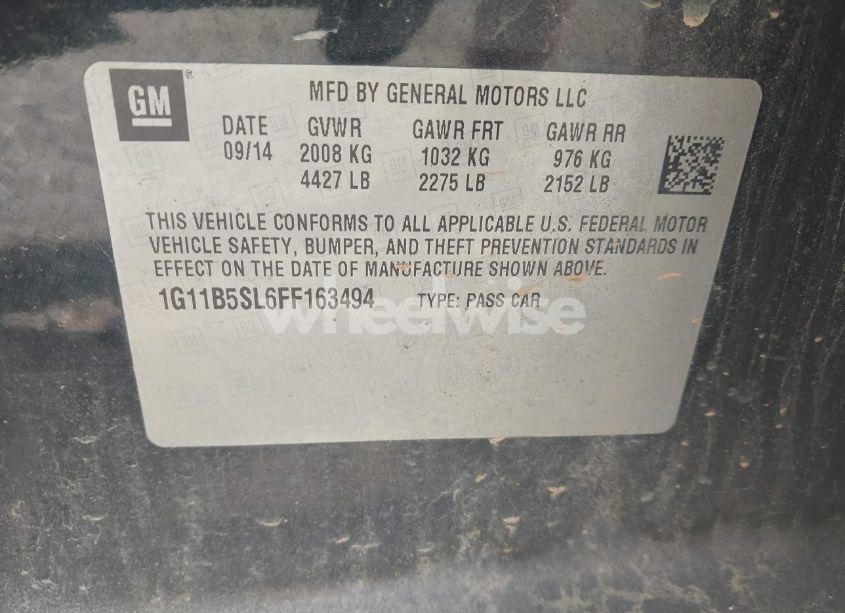Photo 9 of 2015 Chevrolet Malibu LS (VIN 1G11B5SL6FF163494)