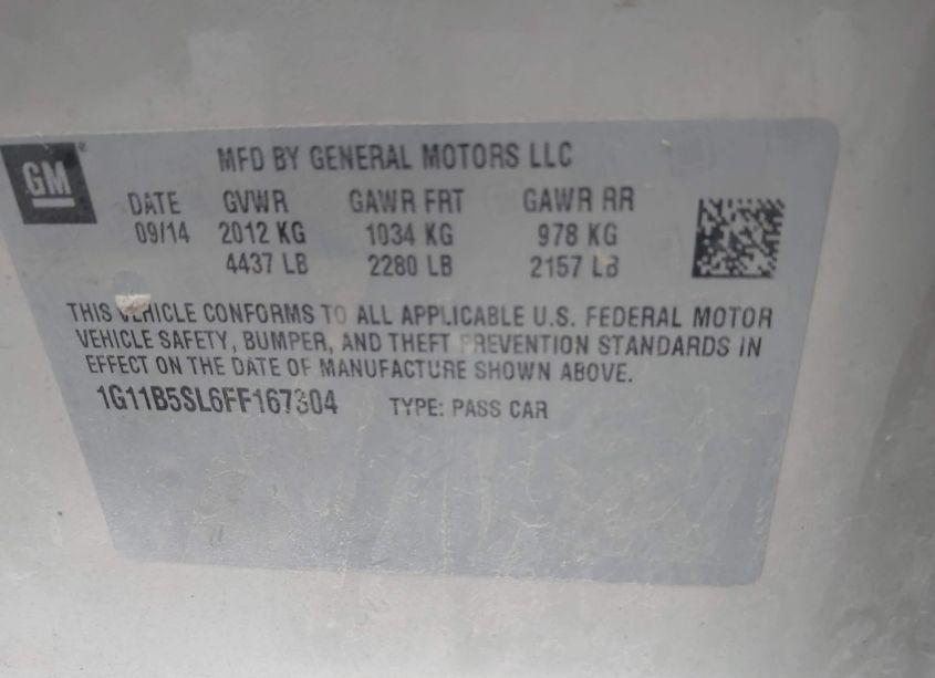 Photo 9 of 2015 Chevrolet Malibu LS (VIN 1G11B5SL6FF167304)