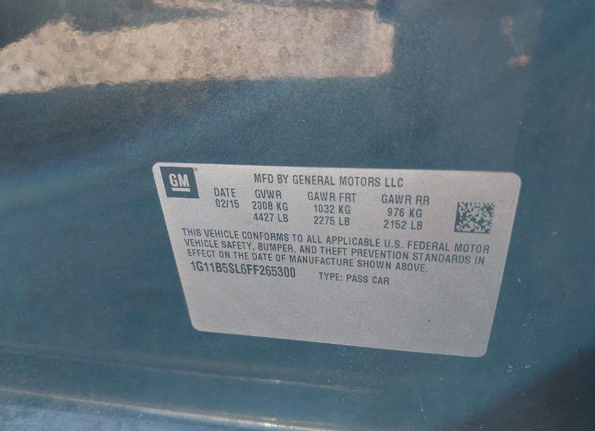 Photo 9 of 2015 Chevrolet Malibu LS (VIN 1G11B5SL6FF265300)