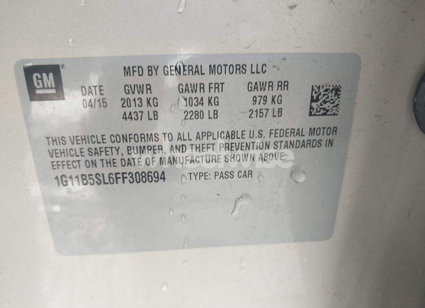 Photo 9 of 2015 Chevrolet Malibu LS (VIN 1G11B5SL6FF308694)