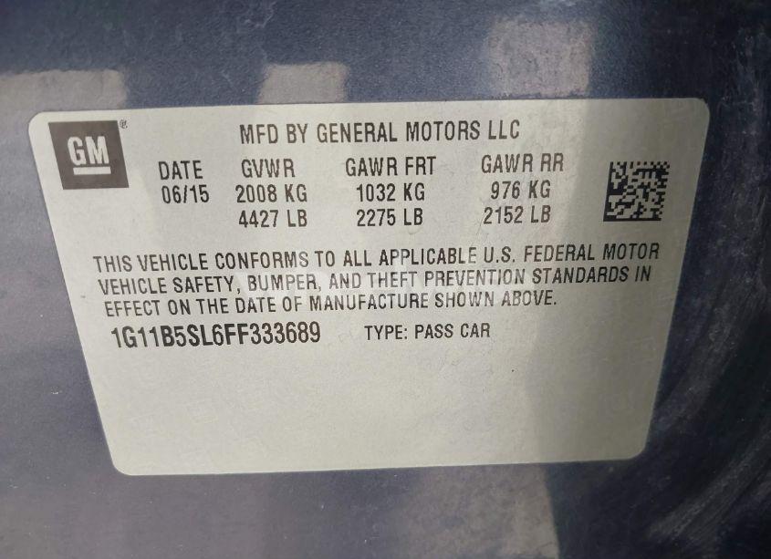 Photo 9 of 2015 Chevrolet Malibu LS (VIN 1G11B5SL6FF333689)