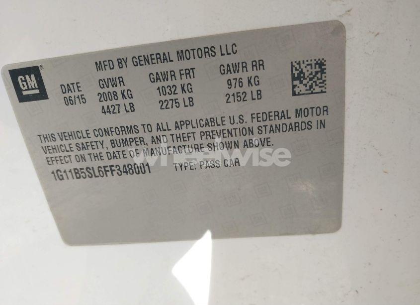 Photo 9 of 2015 Chevrolet Malibu LS (VIN 1G11B5SL6FF348001)