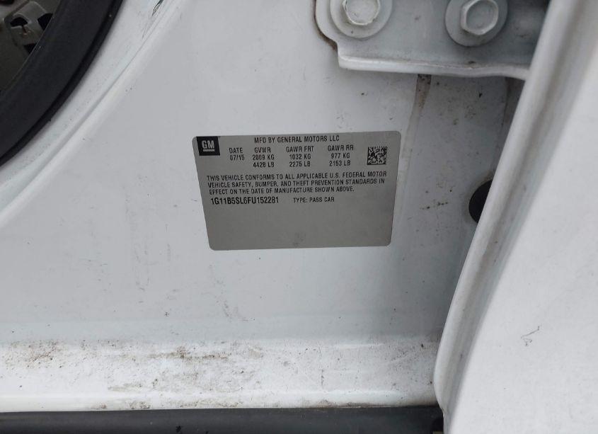 Photo 9 of 2015 Chevrolet Malibu LS (VIN 1G11B5SL6FU152281)