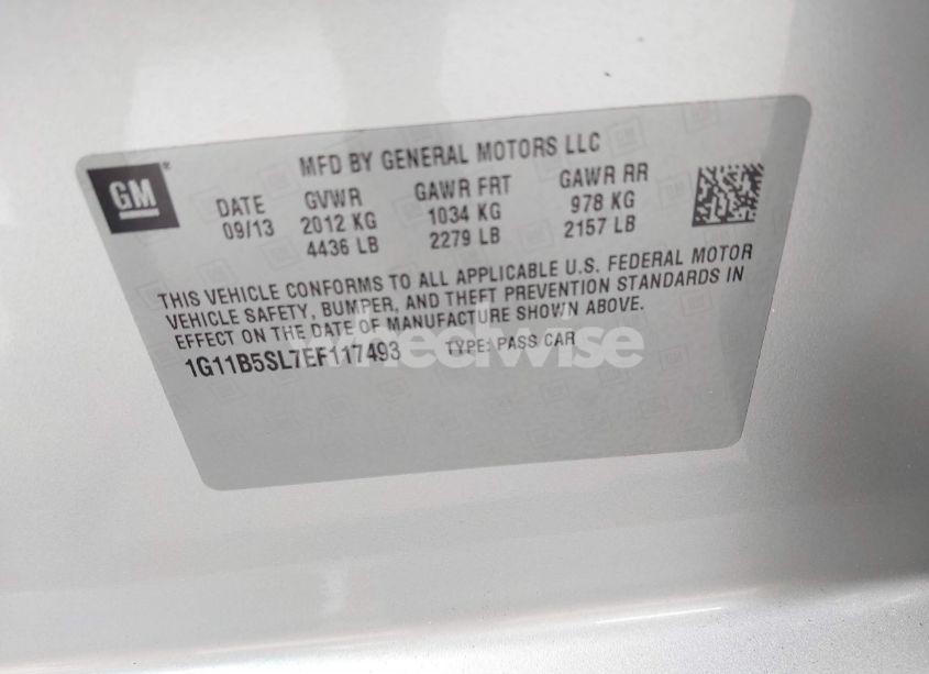 Photo 9 of 2014 Chevrolet Malibu 1LS (VIN 1G11B5SL7EF117493)