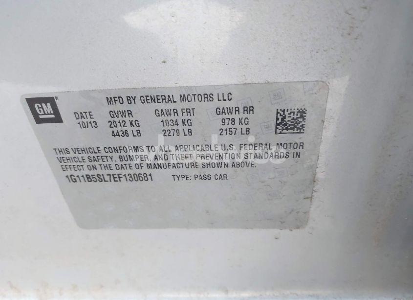 Photo 9 of 2014 Chevrolet Malibu 1LS (VIN 1G11B5SL7EF130681)