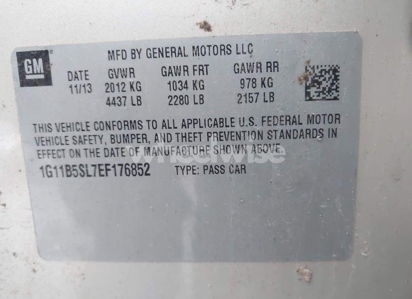 Photo 9 of 2014 Chevrolet Malibu 1LS (VIN 1G11B5SL7EF176852)