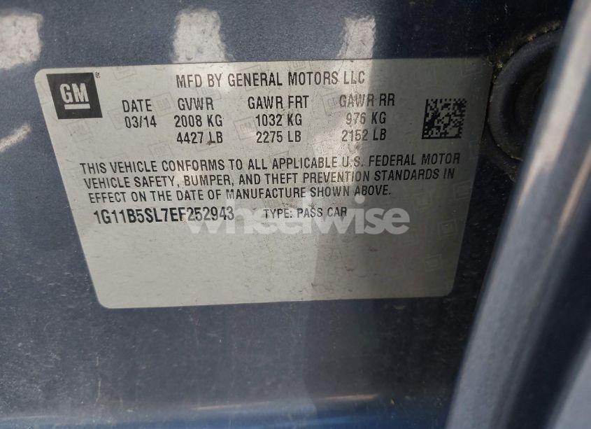 Photo 9 of 2014 Chevrolet Malibu 1LS (VIN 1G11B5SL7EF252943)