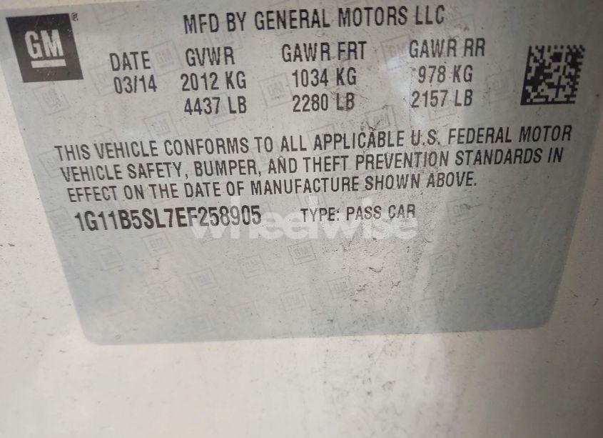 Photo 9 of 2014 Chevrolet Malibu 1LS (VIN 1G11B5SL7EF258905)