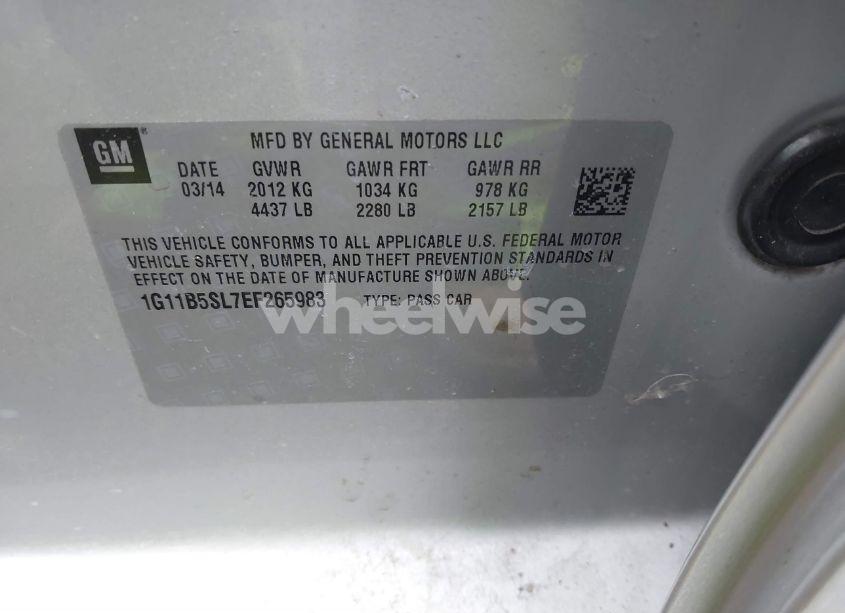 Photo 9 of 2014 Chevrolet Malibu 1LS (VIN 1G11B5SL7EF265983)