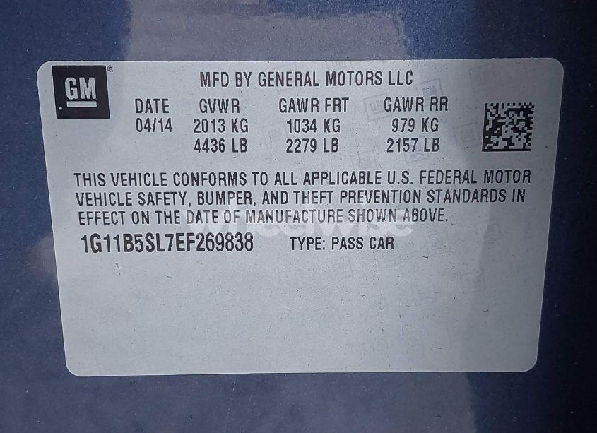 Photo 9 of 2014 Chevrolet Malibu 1LS (VIN 1G11B5SL7EF269838)
