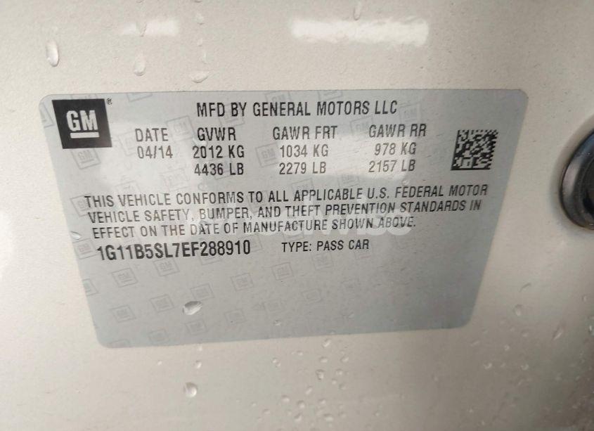 Photo 9 of 2014 Chevrolet Malibu 1LS (VIN 1G11B5SL7EF288910)