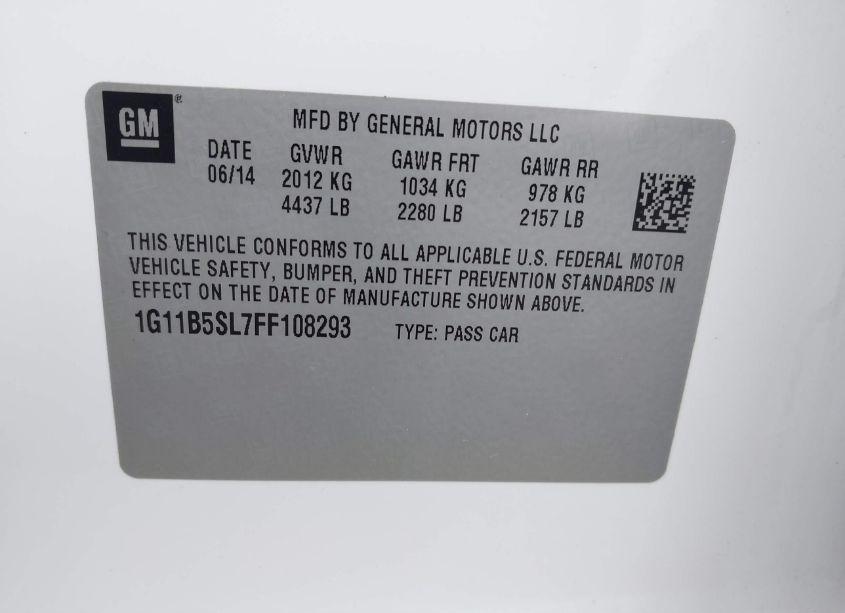 Photo 9 of 2015 Chevrolet Malibu LS (VIN 1G11B5SL7FF108293)