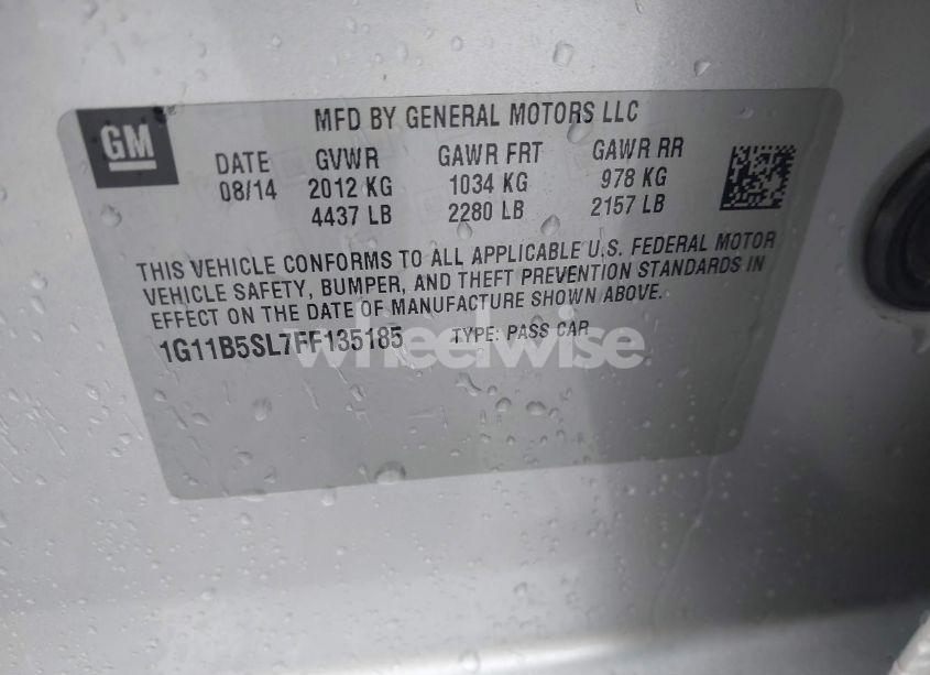 Photo 9 of 2015 Chevrolet Malibu LS (VIN 1G11B5SL7FF135185)