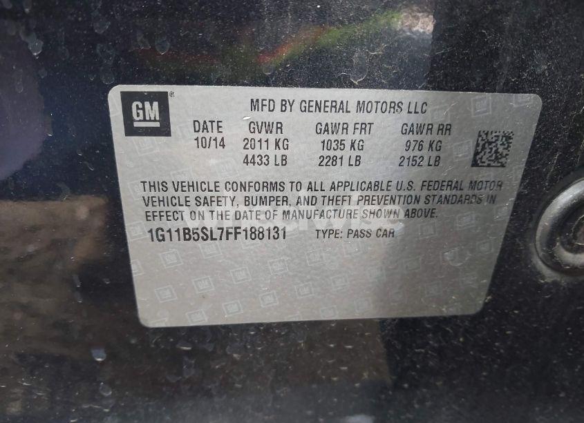 Photo 9 of 2015 Chevrolet Malibu LS (VIN 1G11B5SL7FF188131)