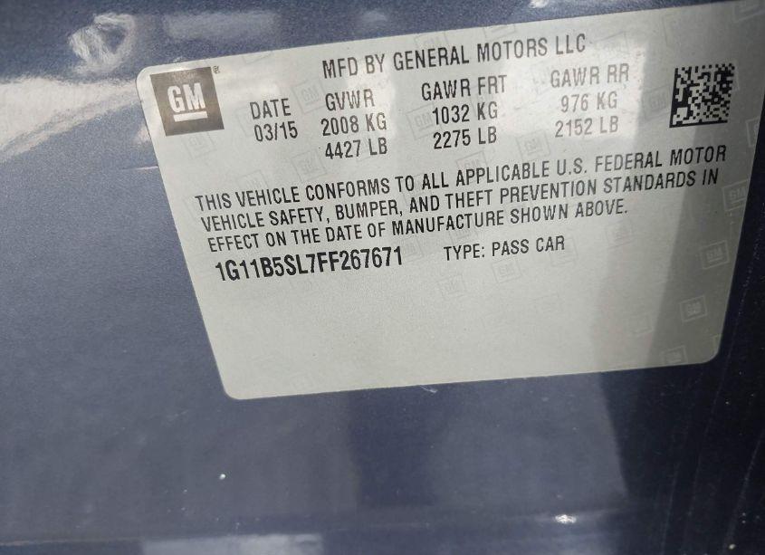 Photo 9 of 2015 Chevrolet Malibu LS (VIN 1G11B5SL7FF267671)