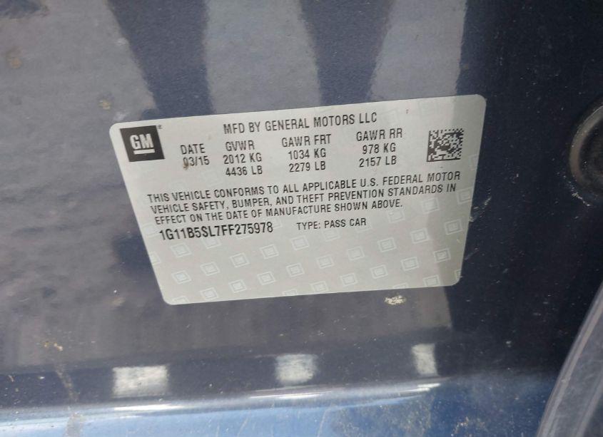 Photo 9 of 2015 Chevrolet Malibu LS (VIN 1G11B5SL7FF275978)