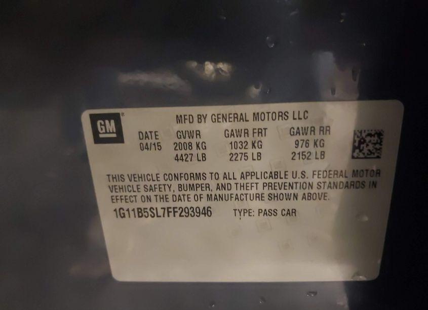 Photo 9 of 2015 Chevrolet Malibu LS (VIN 1G11B5SL7FF293946)