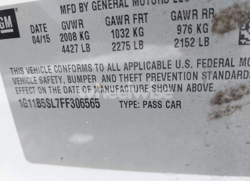 Photo 9 of 2015 Chevrolet Malibu LS (VIN 1G11B5SL7FF306565)