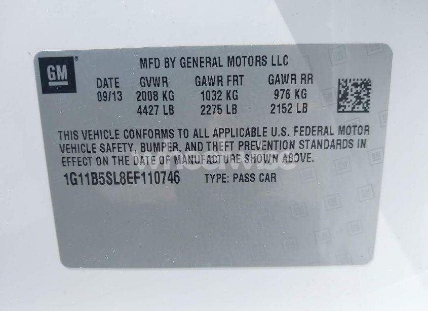 Photo 9 of 2014 Chevrolet Malibu 1LS (VIN 1G11B5SL8EF110746)