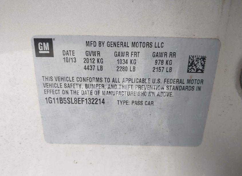 Photo 9 of 2014 Chevrolet Malibu 1LS (VIN 1G11B5SL8EF132214)
