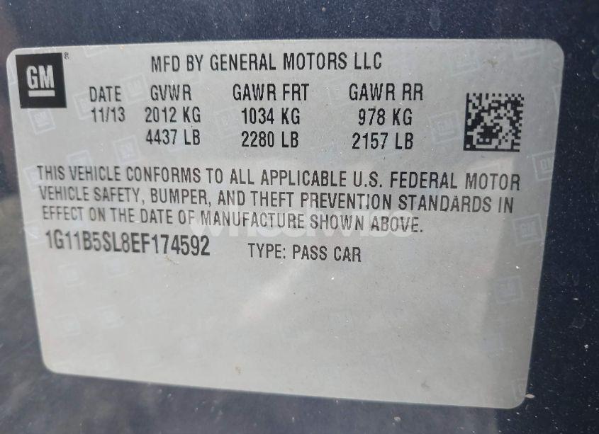 Photo 9 of 2014 Chevrolet Malibu 1LS (VIN 1G11B5SL8EF174592)