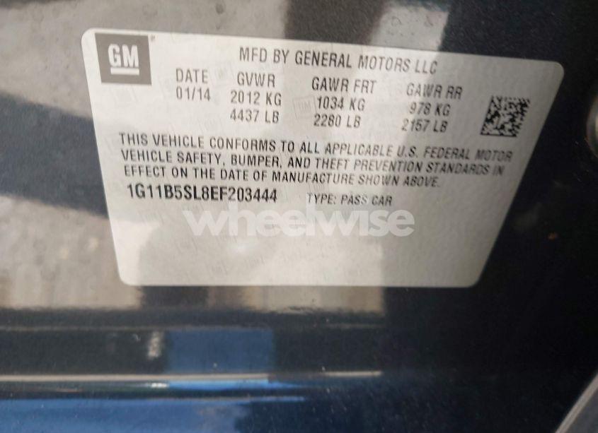 Photo 9 of 2014 Chevrolet Malibu 1LS (VIN 1G11B5SL8EF203444)