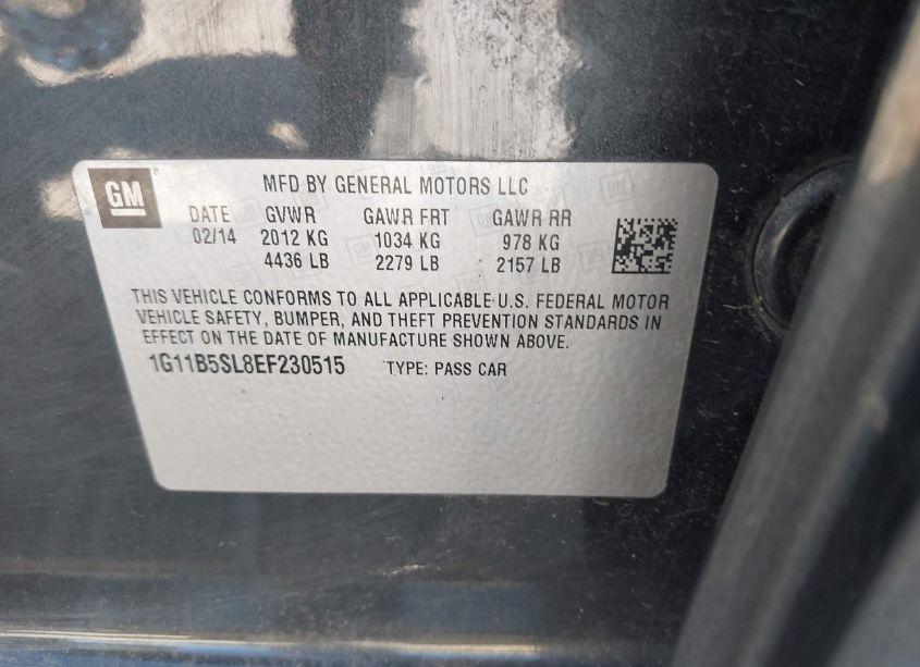 Photo 9 of 2014 Chevrolet Malibu 1LS (VIN 1G11B5SL8EF230515)