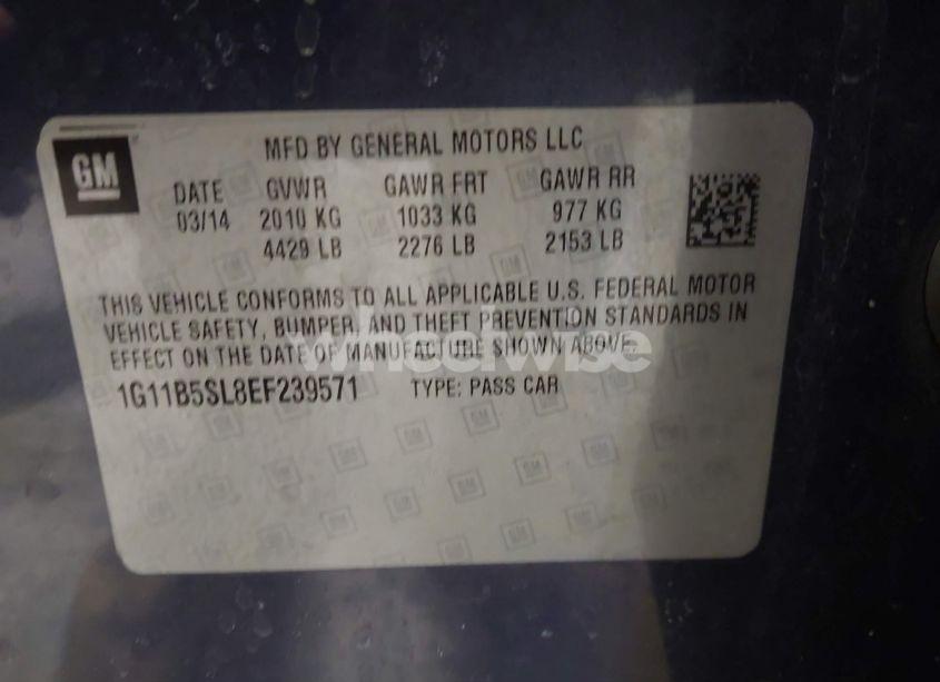 Photo 9 of 2014 Chevrolet Malibu 1LS (VIN 1G11B5SL8EF239571)