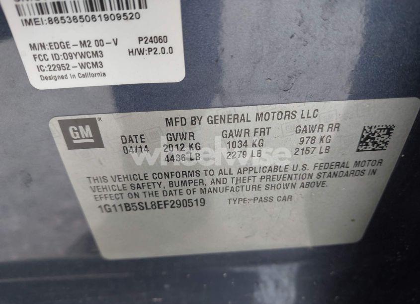 Photo 9 of 2014 Chevrolet Malibu 1LS (VIN 1G11B5SL8EF290519)