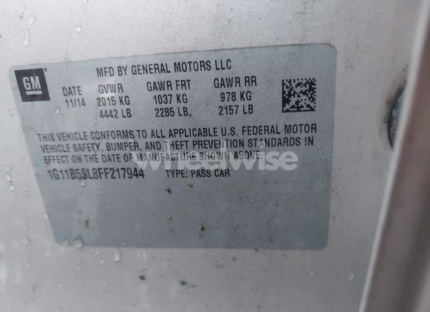Photo 9 of 2015 Chevrolet Malibu LS (VIN 1G11B5SL8FF217944)