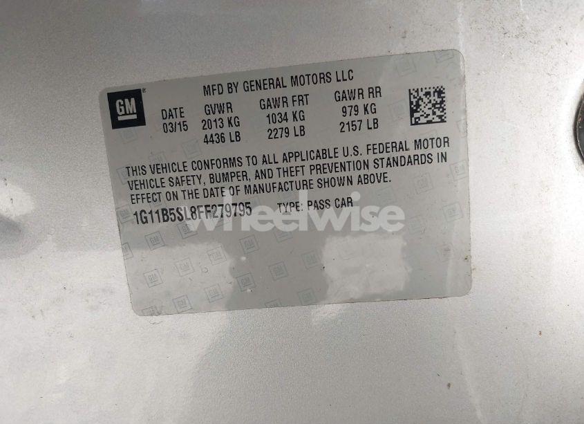 Photo 9 of 2015 Chevrolet Malibu LS (VIN 1G11B5SL8FF279795)