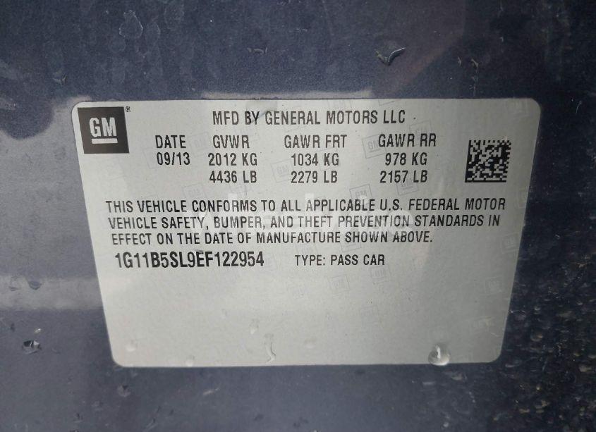 Photo 9 of 2014 Chevrolet Malibu 1LS (VIN 1G11B5SL9EF122954)